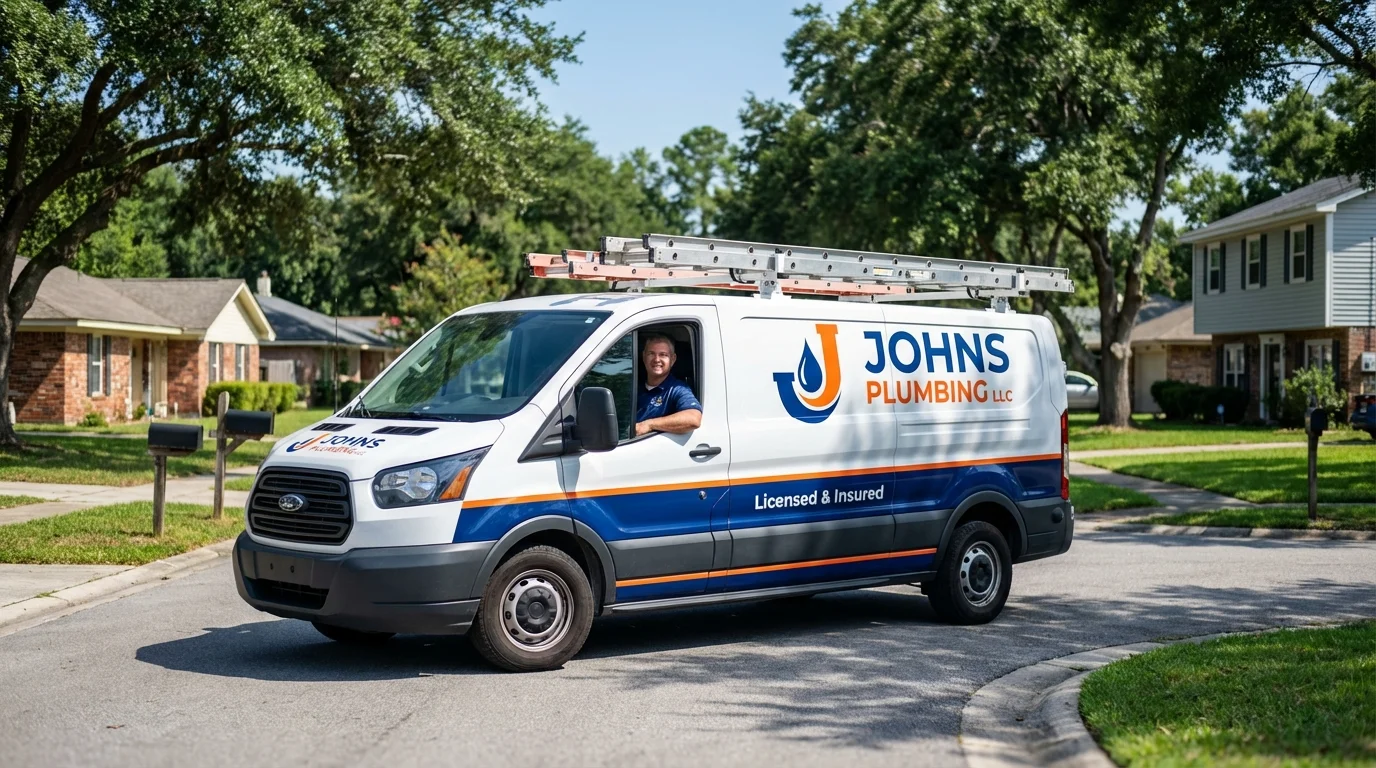 Johns Plumbing LLC service van in Crothersville, IN