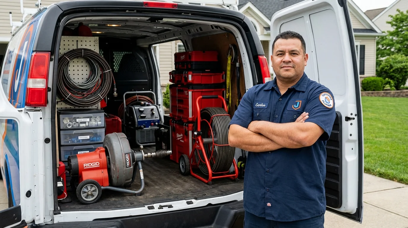 Professional drain cleaning equipment and Johns Plumbing LLC plumber in Crothersville