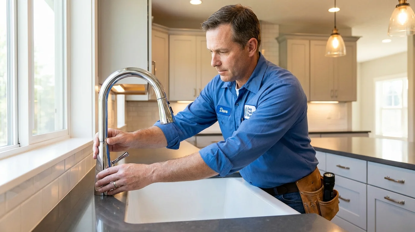 Kitchen faucet installation by Johns Plumbing LLC in Crothersville