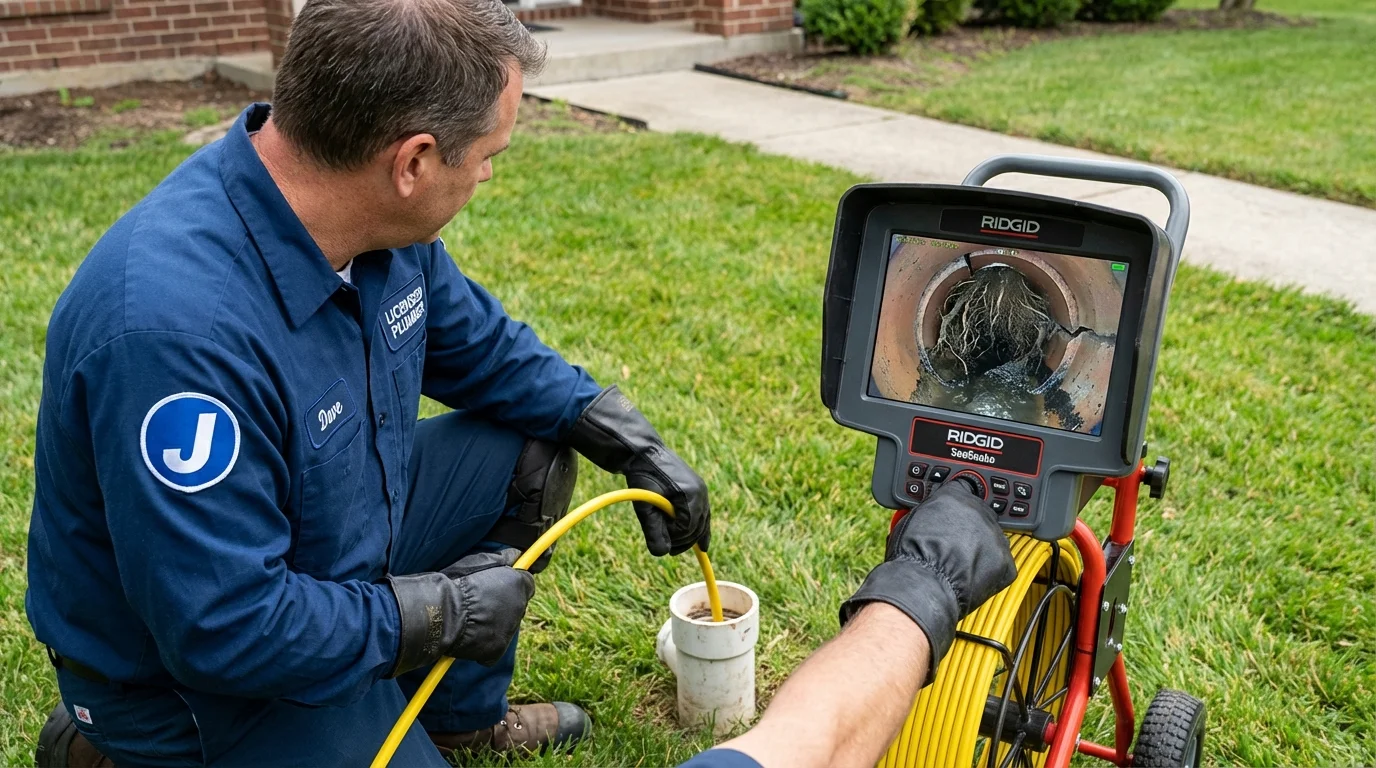 Sewer camera inspection being performed by Johns Plumbing LLC in Crothersville